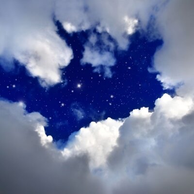 Фотообои Ночное небо с облаками