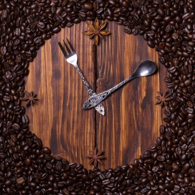 Фотообои Часы из кофе
