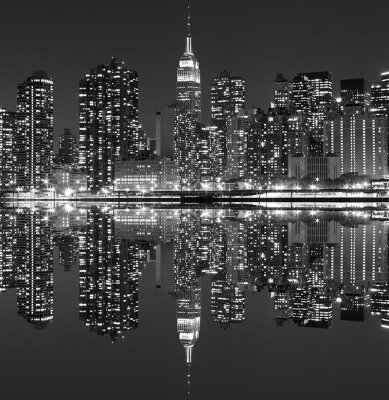Черно-белые фотообои Панорама города