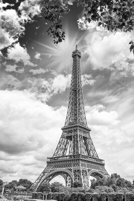 Черно-белые фотообои Символ Парижа