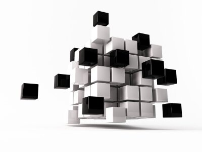 Фотообои черные и белые кубы