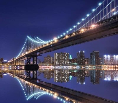 Фонари ночного Бруклинского моста