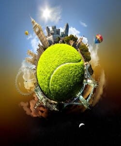 теннис, мяч, планета, креатив
